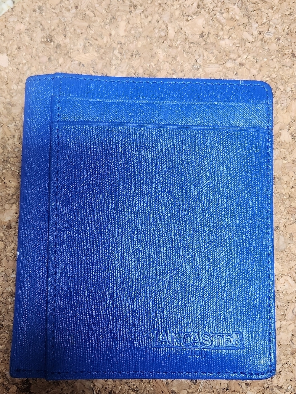 Lancaster Blue Leather Wallet Cardholder